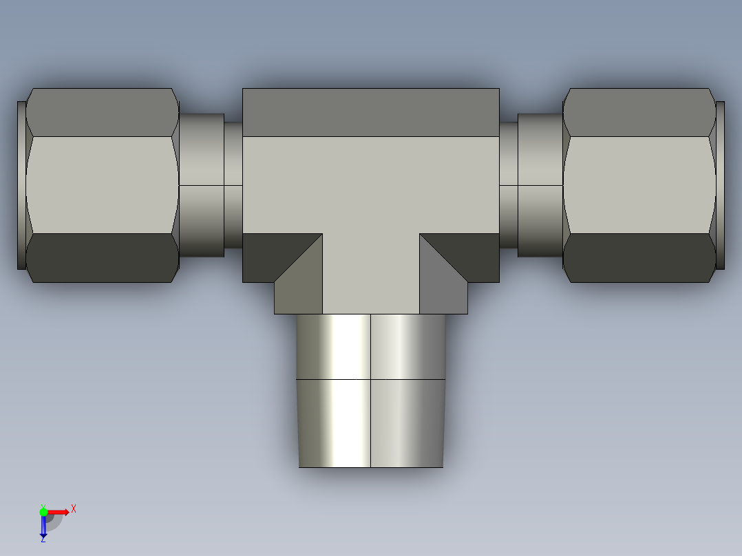 卡套式工业通用硬管接头8-8-8_sbu-s俯视图