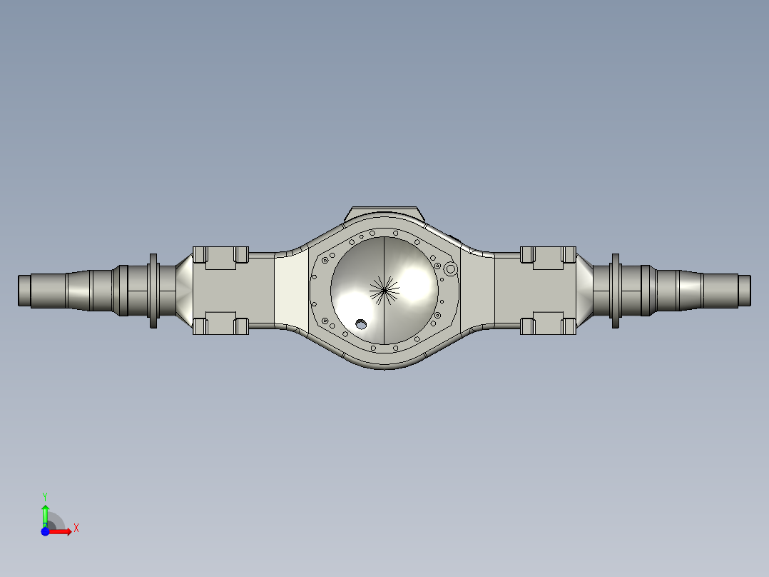 某型号重型卡车驱动桥桥壳216870==200前视图
