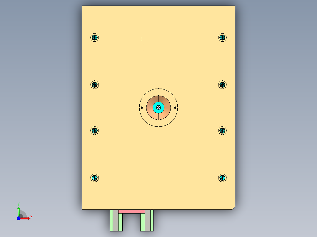 一款带标尺产品模具图前视图