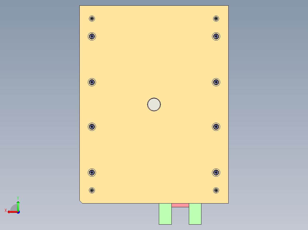 一款带标尺产品模具图后视图