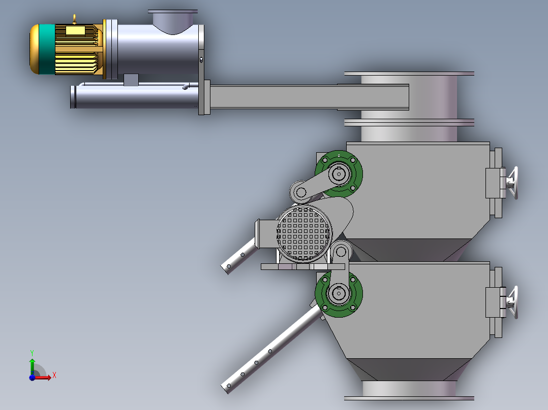 01-电动双层单门翻板阀前视图
