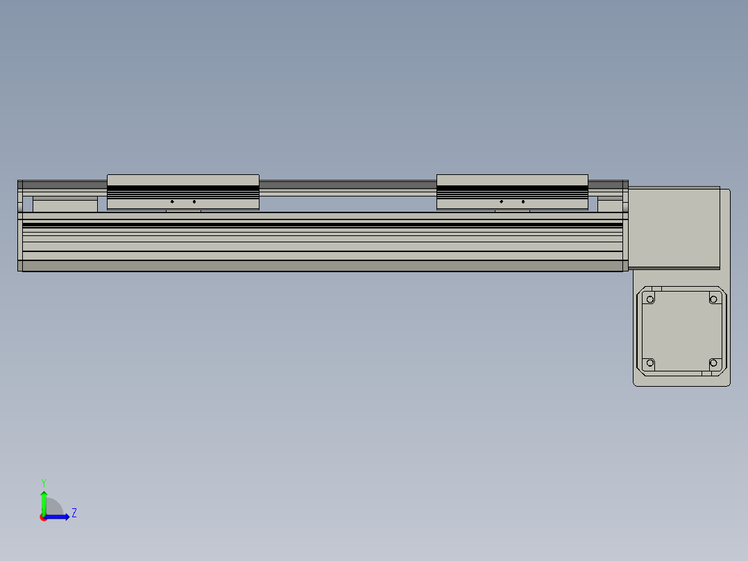 直线模组LHB17-L40-S300-RD设计图纸左视图