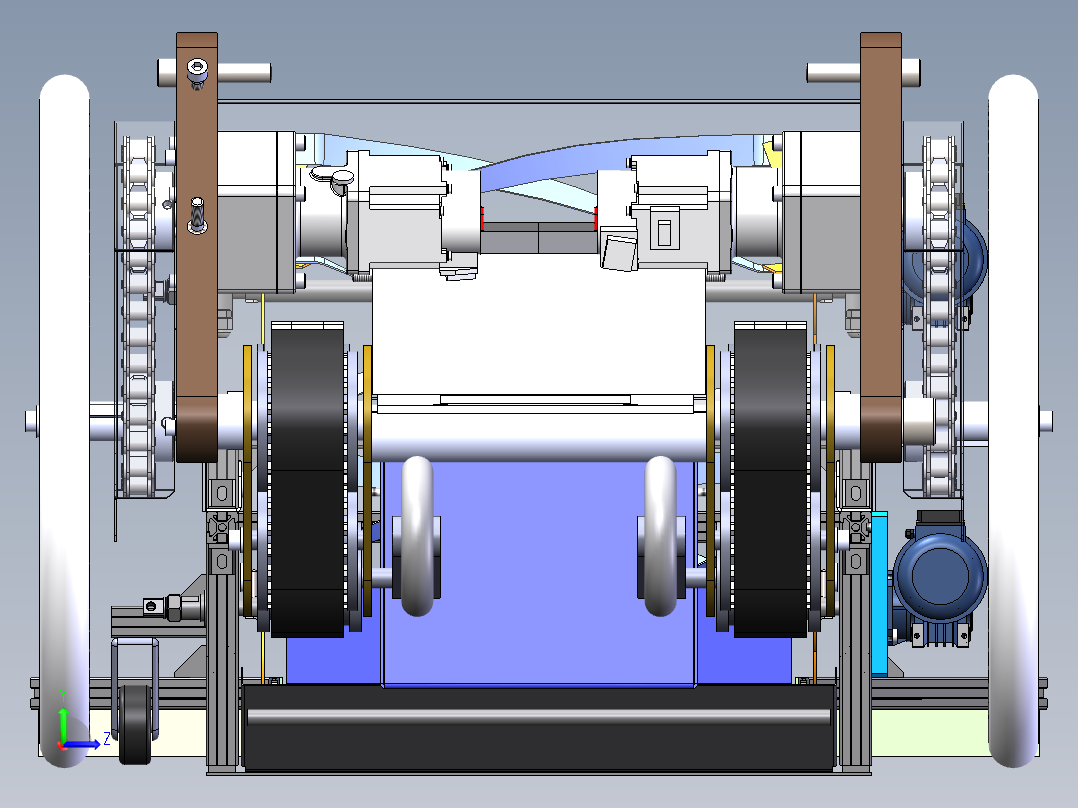 履带除草机左视图