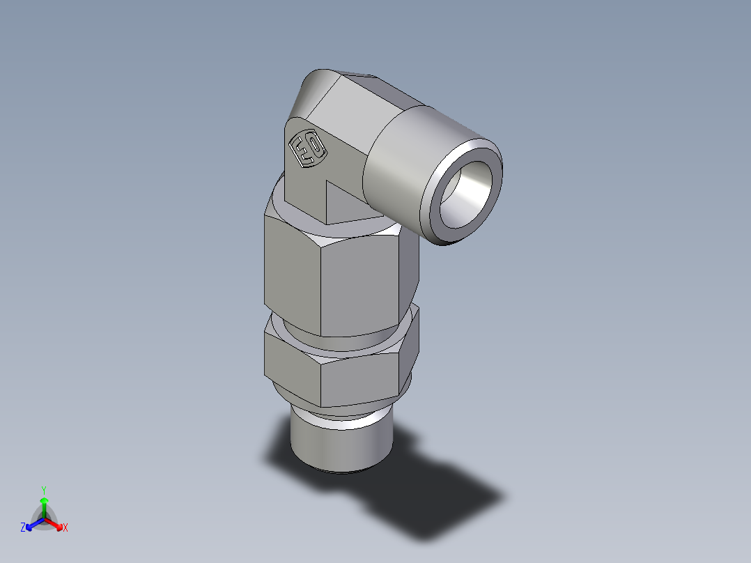 卡套式工业通用硬管接头EO_Assembled_adjustable_standpipe_elbow_EVW08SMOMD71主视图