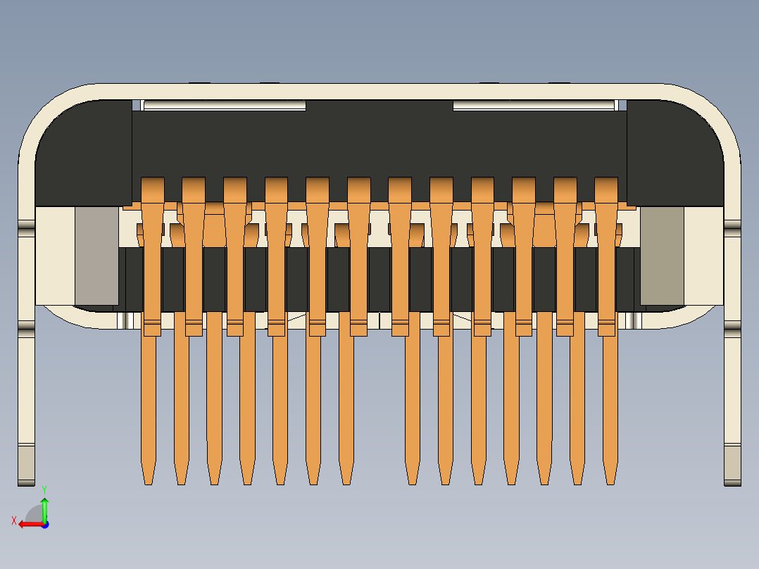 Usb接口c型母头后视图