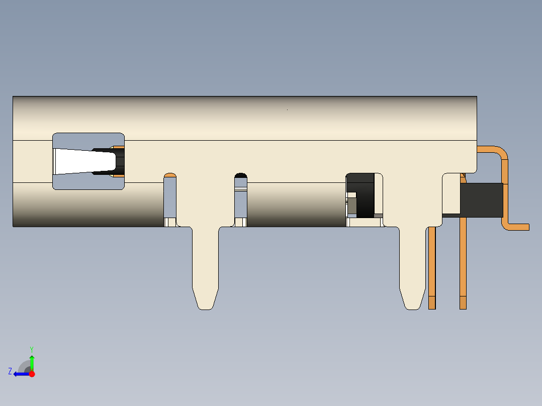 Usb接口c型母头右视图