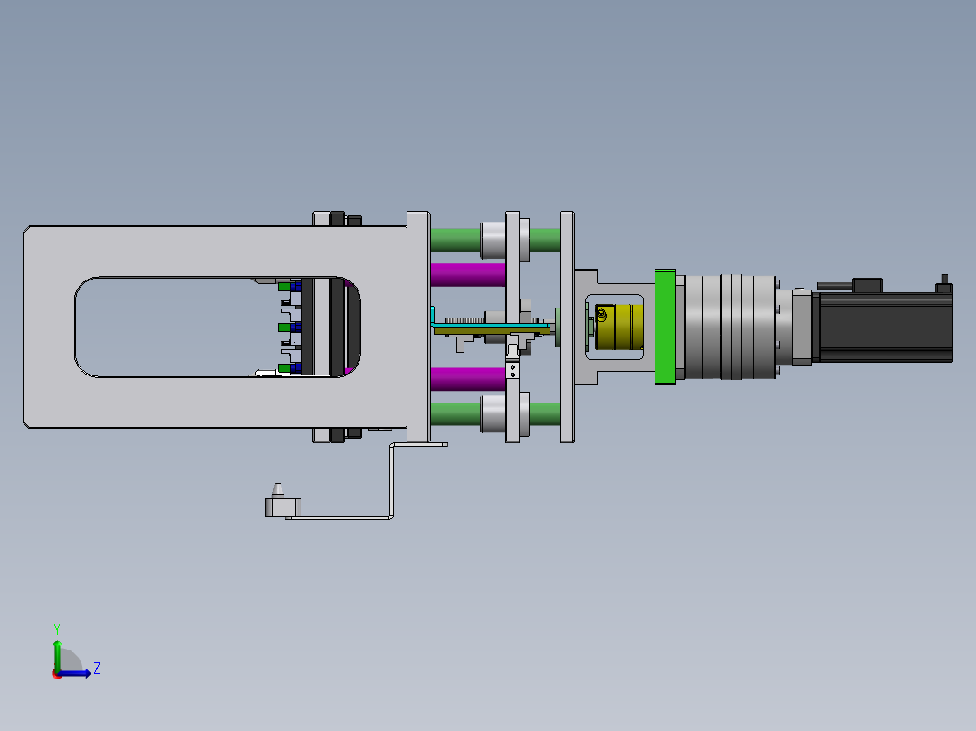 连接器一步折弯成型sw18可编辑左视图