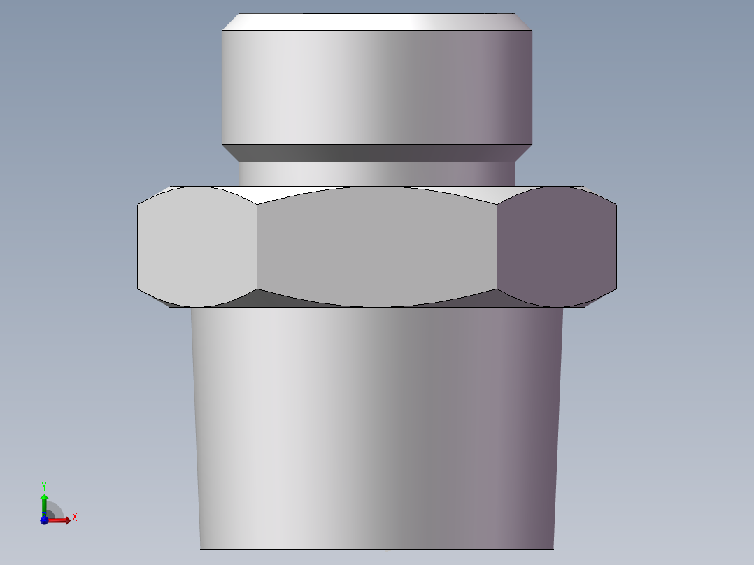 英制锥管螺纹直接头、1CT-18-08SP前视图