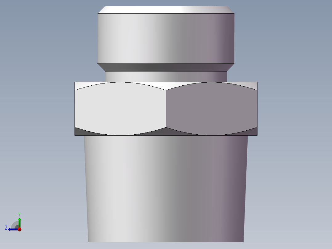 英制锥管螺纹直接头、1CT-18-08SP右视图