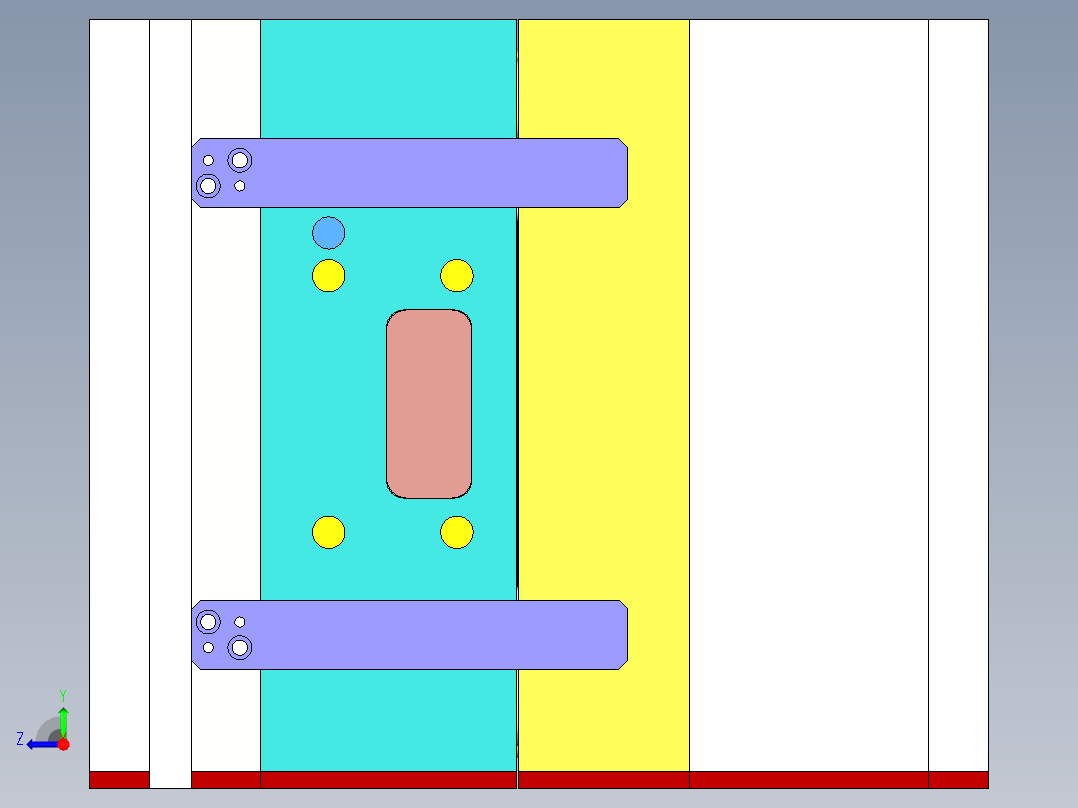 台灯底座（三板模+隧道滑块）右视图