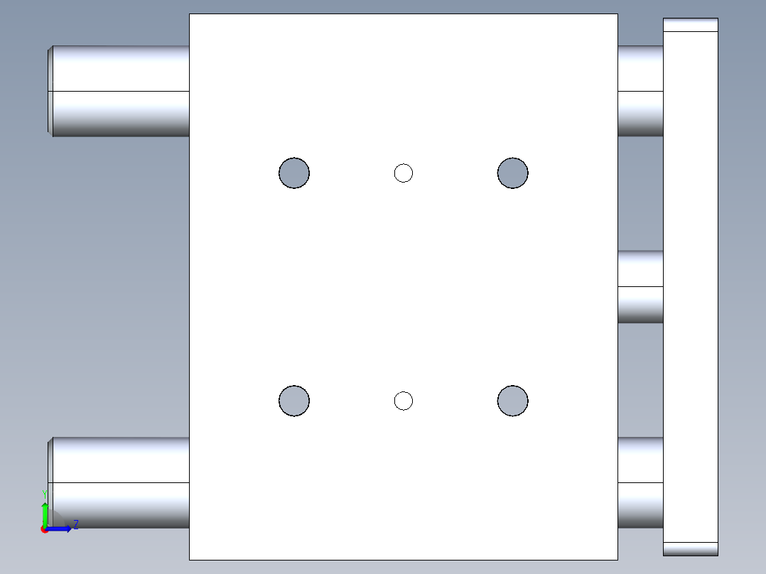 气动防旋转气缸左视图