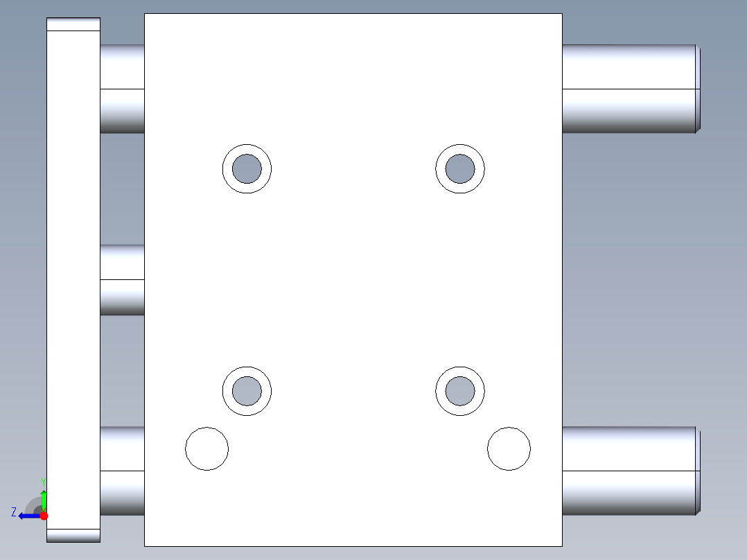 气动防旋转气缸右视图