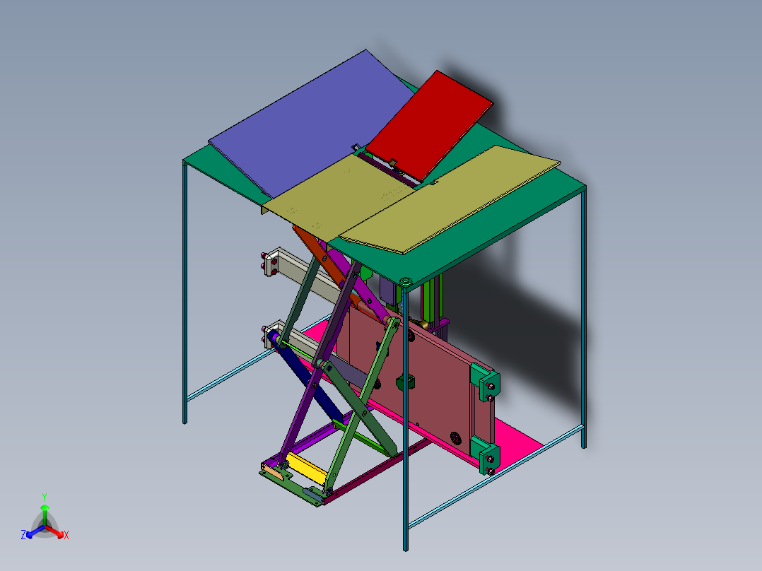 包装衣机服装智能折叠机正等轴测图