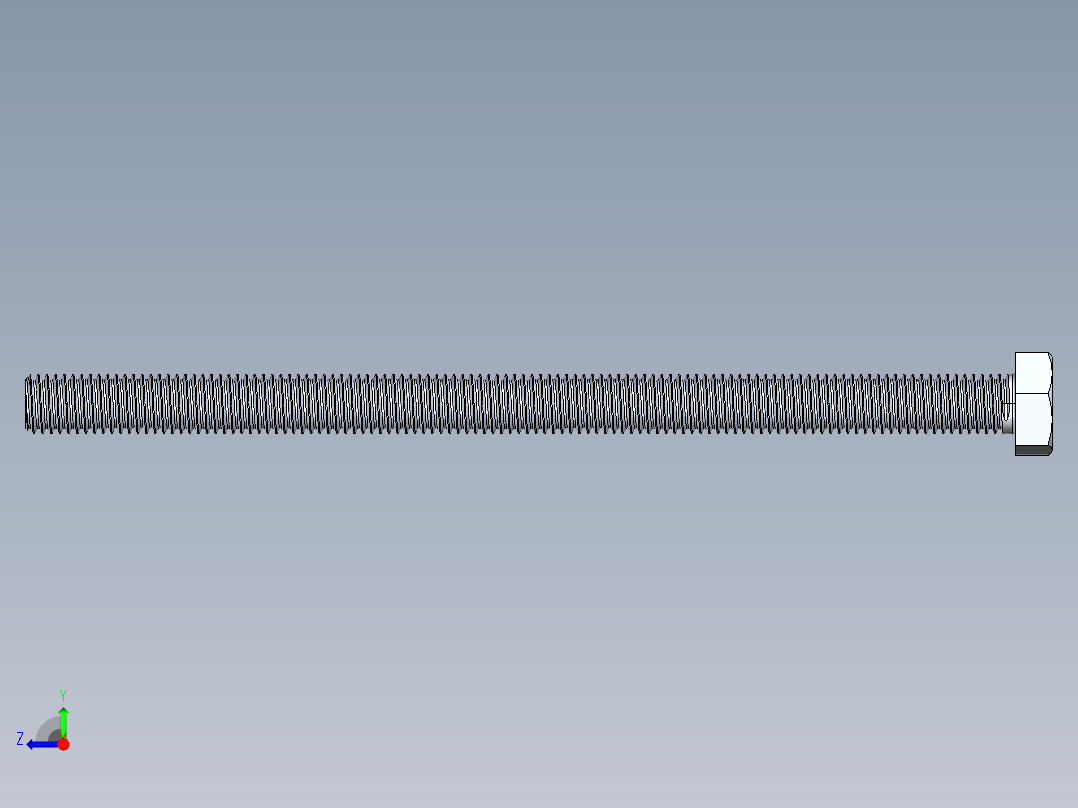 M12六角头螺栓DIN933右视图