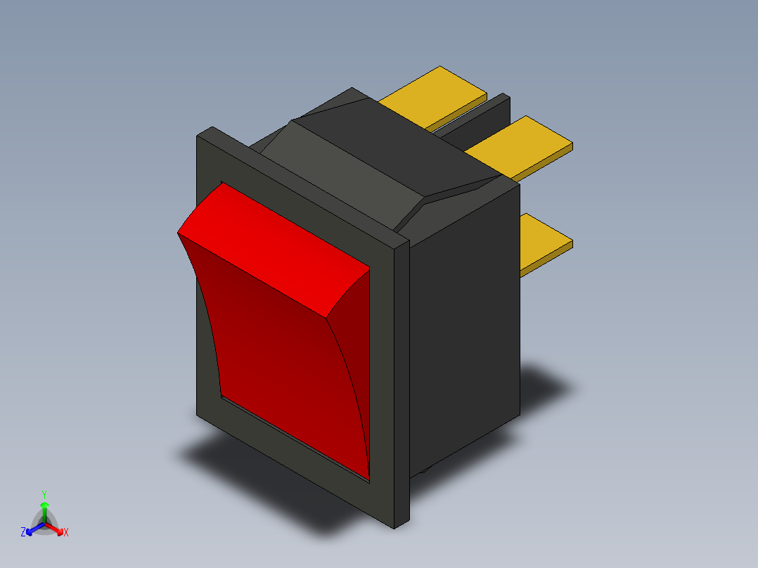 KCD4船型开关正等轴测图