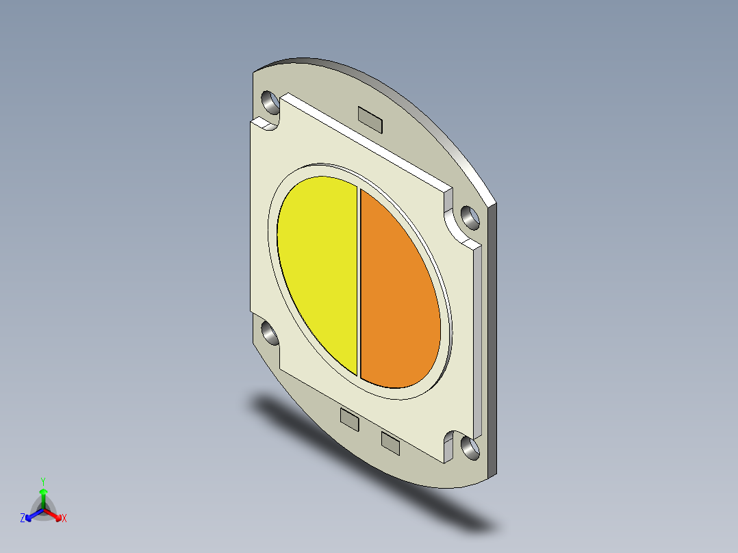 双色COB LED 100W正等轴测图