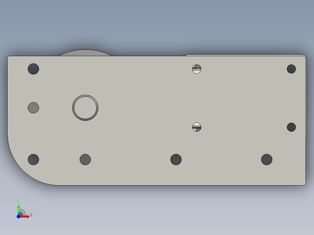 40-80R型材脚轮脚杯组件-B前视图