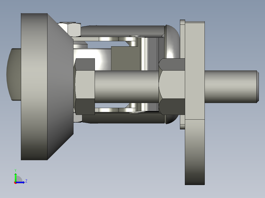 40-80R型材脚轮脚杯组件-B左视图