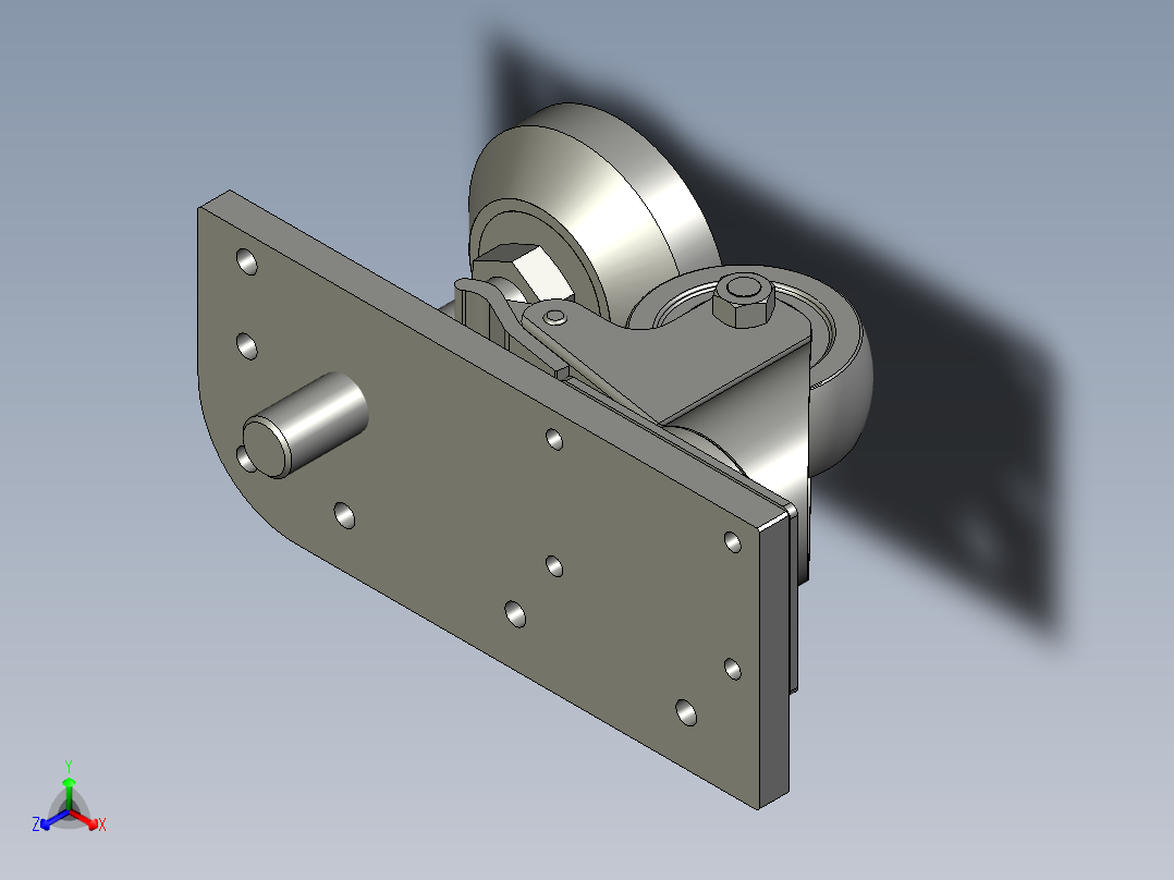 40-80R型材脚轮脚杯组件-B正等轴测图