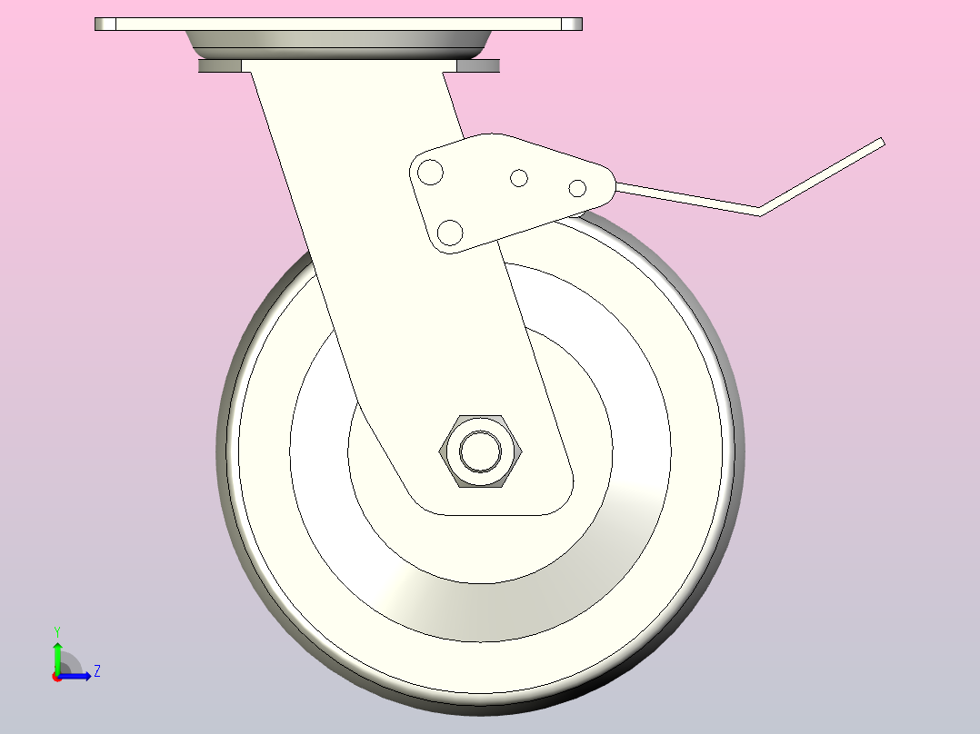 脚轮CEL21-125-P左视图