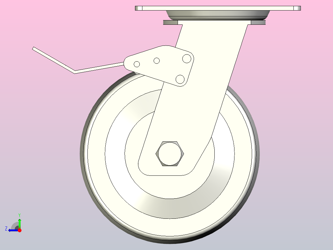 脚轮CEL21-125-P右视图