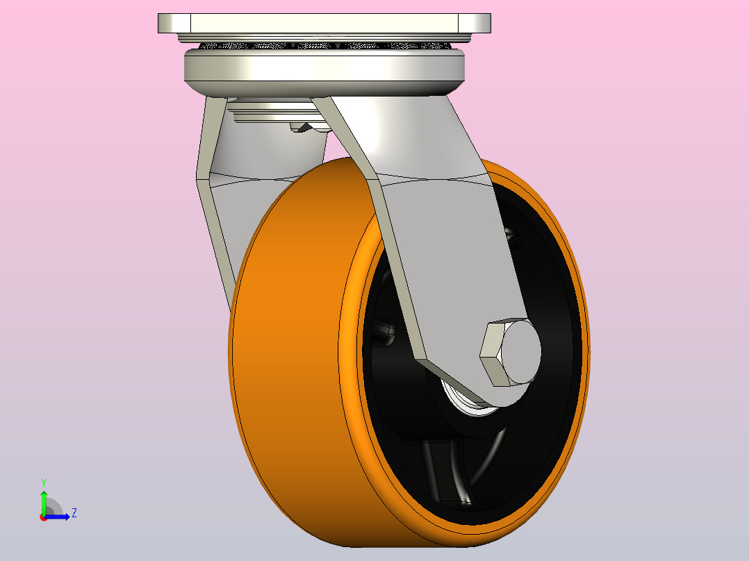 聚氨酯脚轮120 x 50左视图