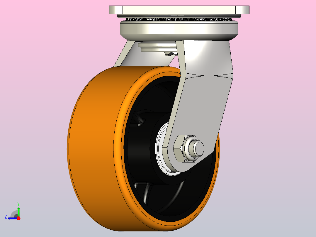 聚氨酯脚轮120 x 50右视图