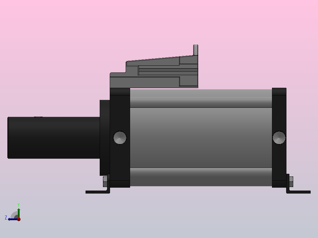 MHA系列直压式增压器[MHA-80-17-M-70-S1]右视图