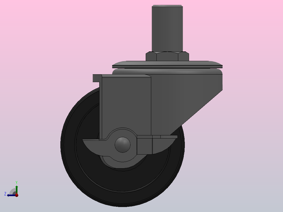 Z07-03A-050-375B轻型轮[Z07-03A-040-375B]脚轮右视图
