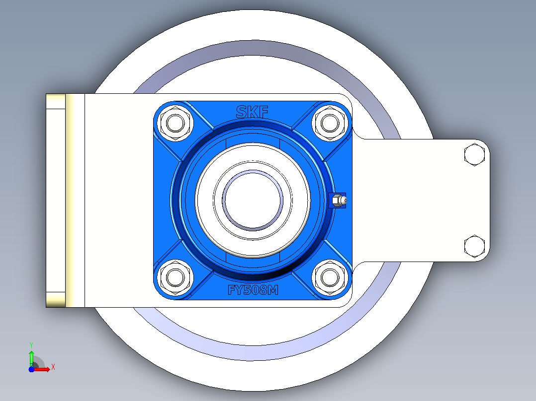 从动滑轮底座前视图