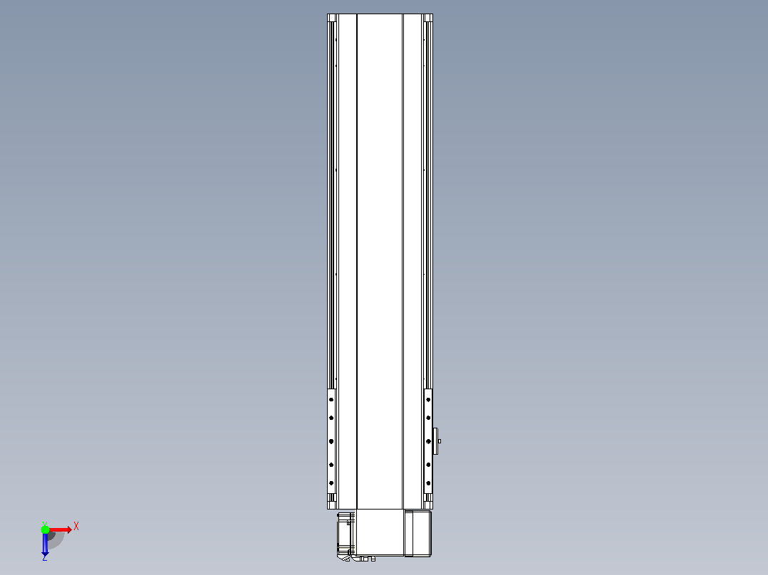 皮带直线轴半封闭可选导轨TPA-HNB-202D-140-L600-RP-Y-P75-N3俯视图