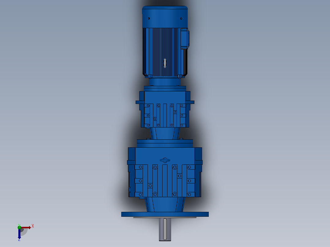 RF67R37法兰轴伸式组合型斜齿轮减速机RF67R37-Y0.25-4P-71-M1-0°-Φ250俯视图