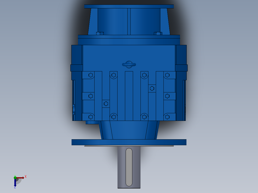 RF137ZP斜齿轮减速机RF137-7.59-M1-P160-Φ450俯视图