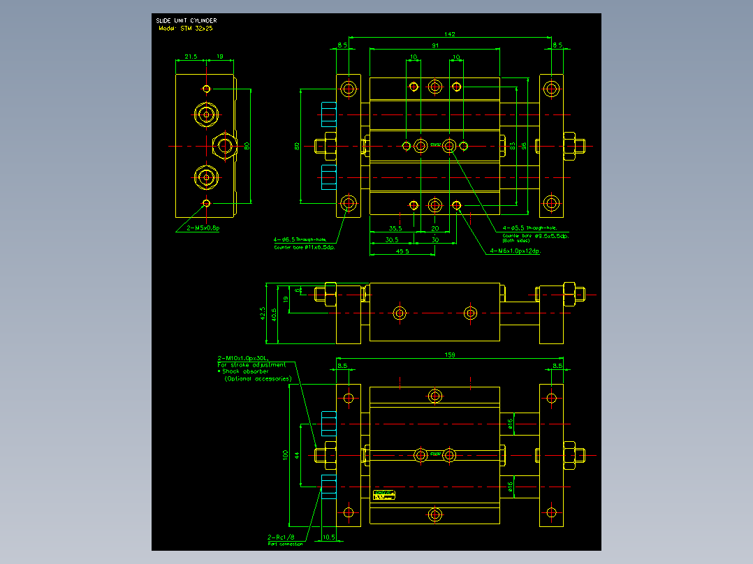 滑台气缸  双轴滑台气缸2D-STM32x25