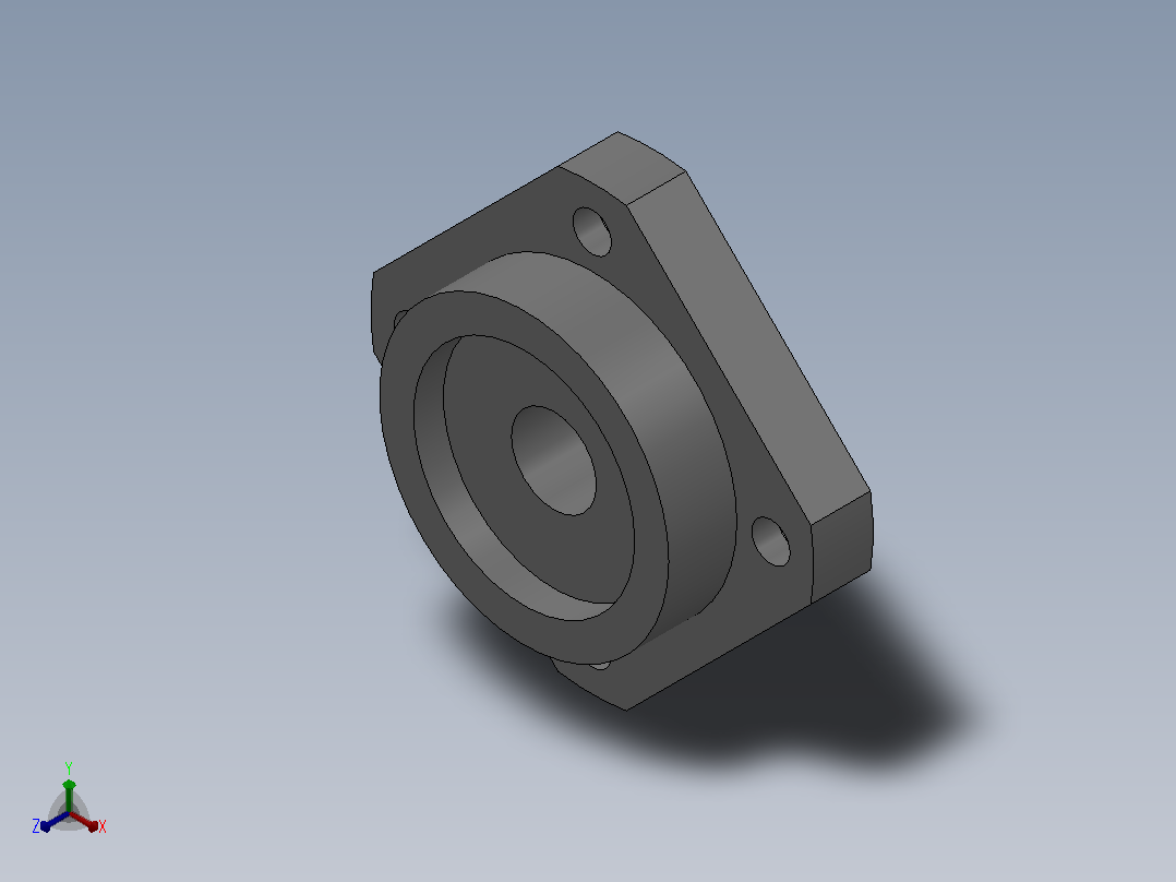 滚珠丝杆支撑座BURR12正等轴测图