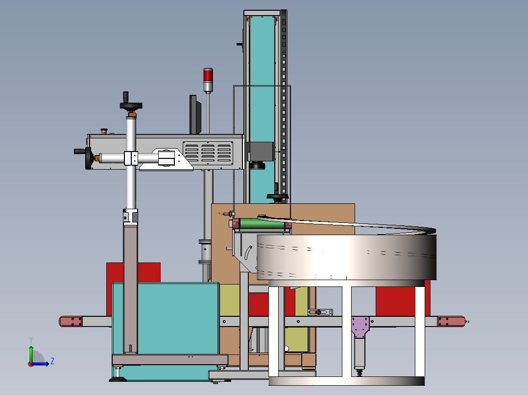 瓶盖打码分拣机sw18可编辑左视图