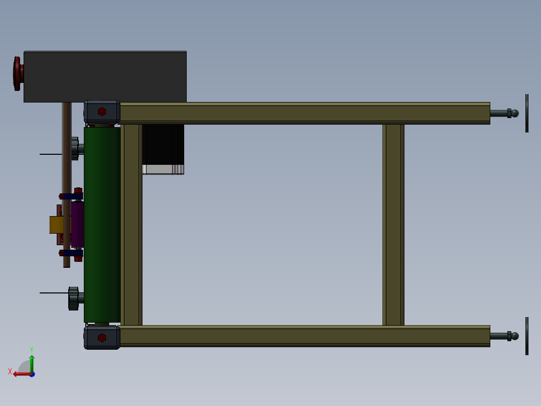 自动分页皮带机3D图纸 K699 非标自动化设备3D图纸3D模后视图