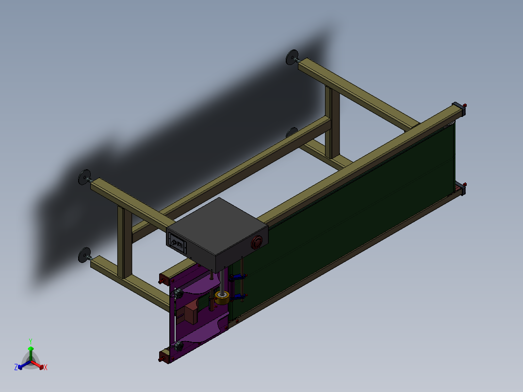 自动分页皮带机3D图纸 K699 非标自动化设备3D图纸3D模正等轴测图