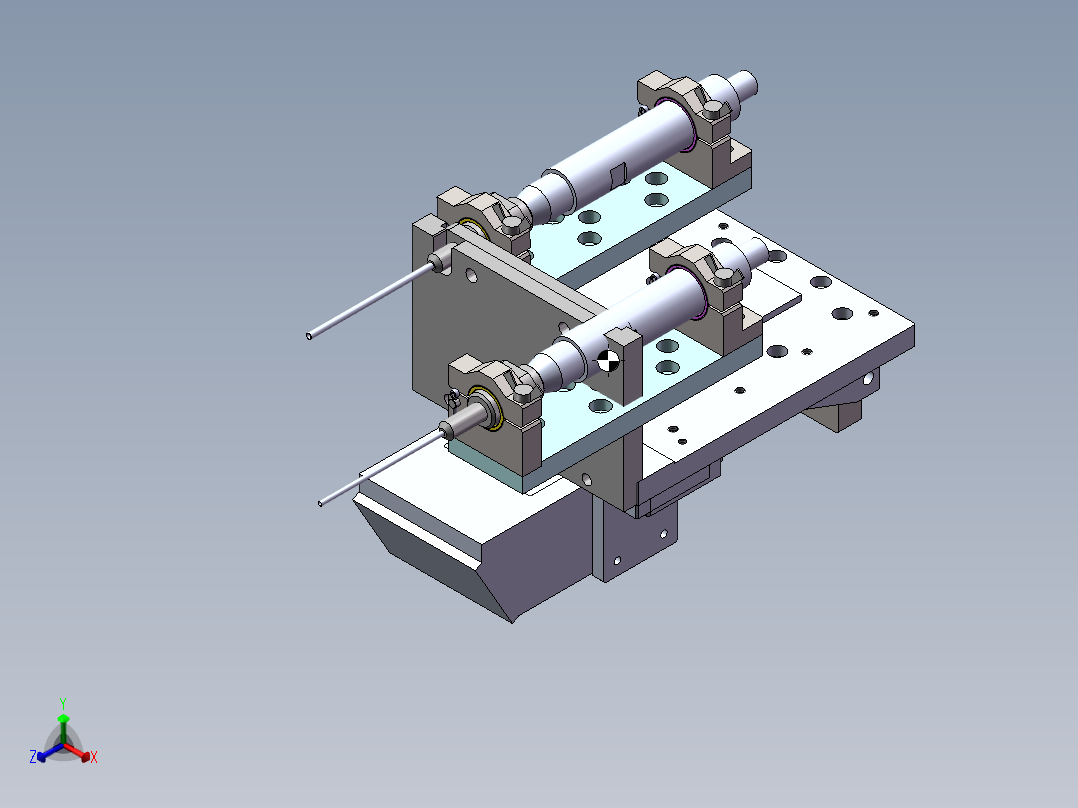 双点胶阀模块设计（带可编辑特征正等轴测图