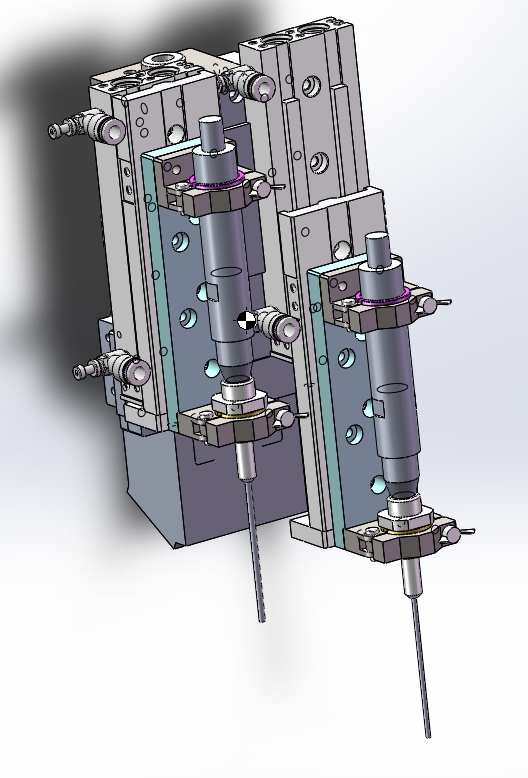 双点胶阀模块设计（带可编辑特征