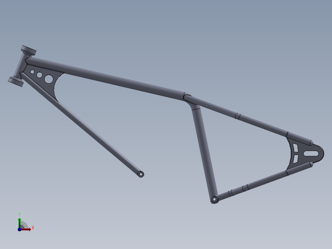 公路自行车车架设计前视图