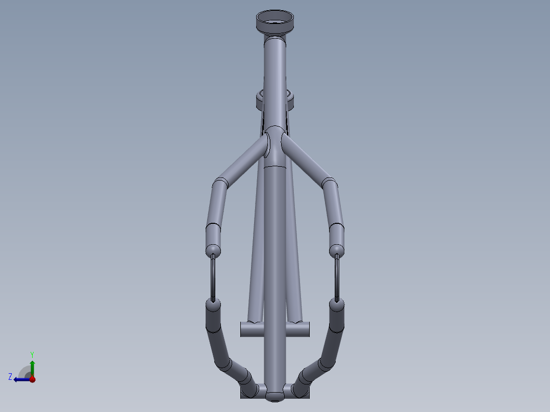 公路自行车车架设计右视图