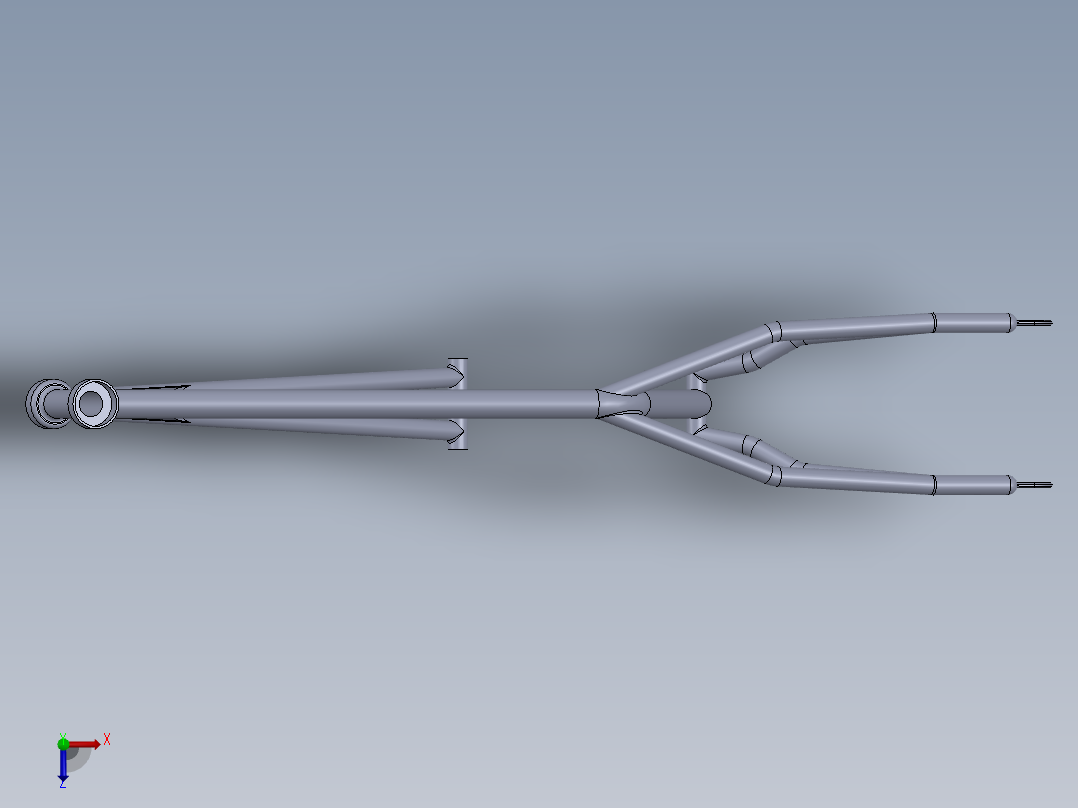 公路自行车车架设计俯视图