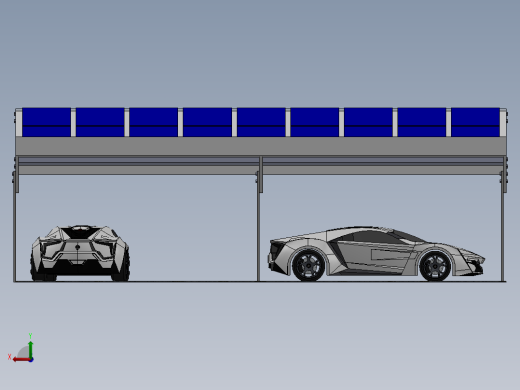 带太阳能电池板的停车棚3D模型图纸 Solidworks设计后视缩略图