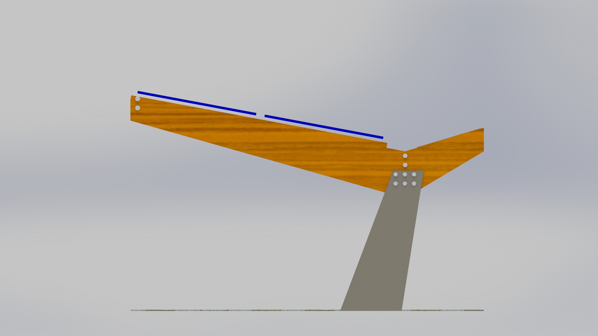 带太阳能电池板的停车棚3D模型图纸 Solidworks设计