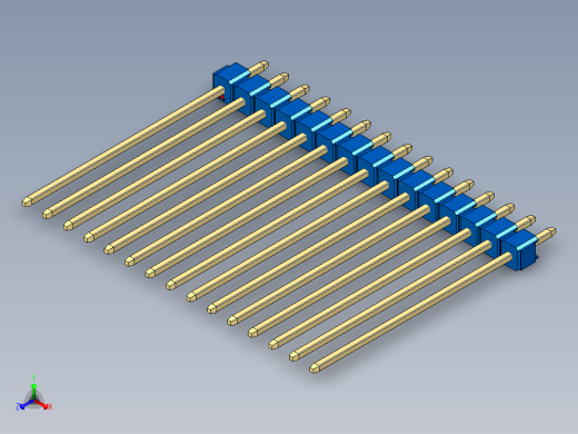彩色公头100mil（2.54mm）系列-DS1021_blue_1x15p_100mil_Type43_rev1.0正等轴测缩略图