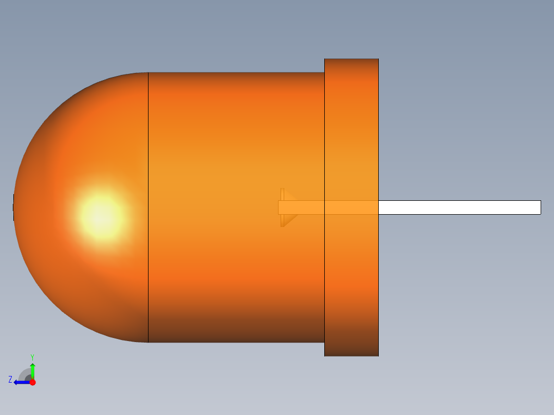 LED_Round_Orange_D10.0mm右视图