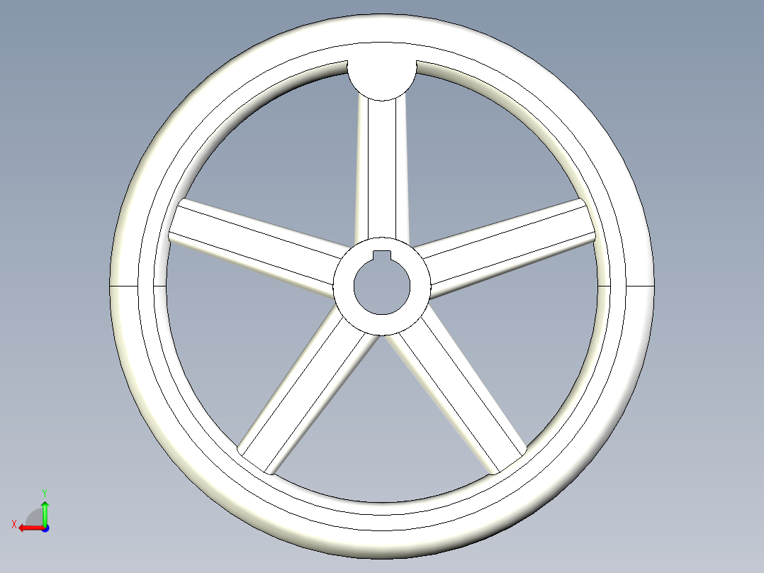 鋁合金手輪(固定把手)2459-3D多系列多零件图纸模型后视图