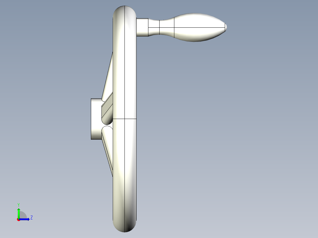 鋁合金手輪(固定把手)2459-3D多系列多零件图纸模型左视图