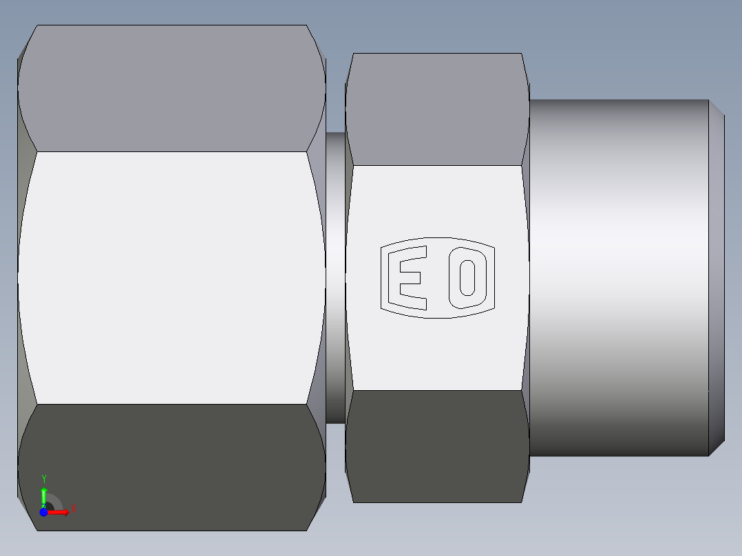 卡套式工业通用硬管接头EO_Distance_piece_adapter_DA15LOMDCF前视图